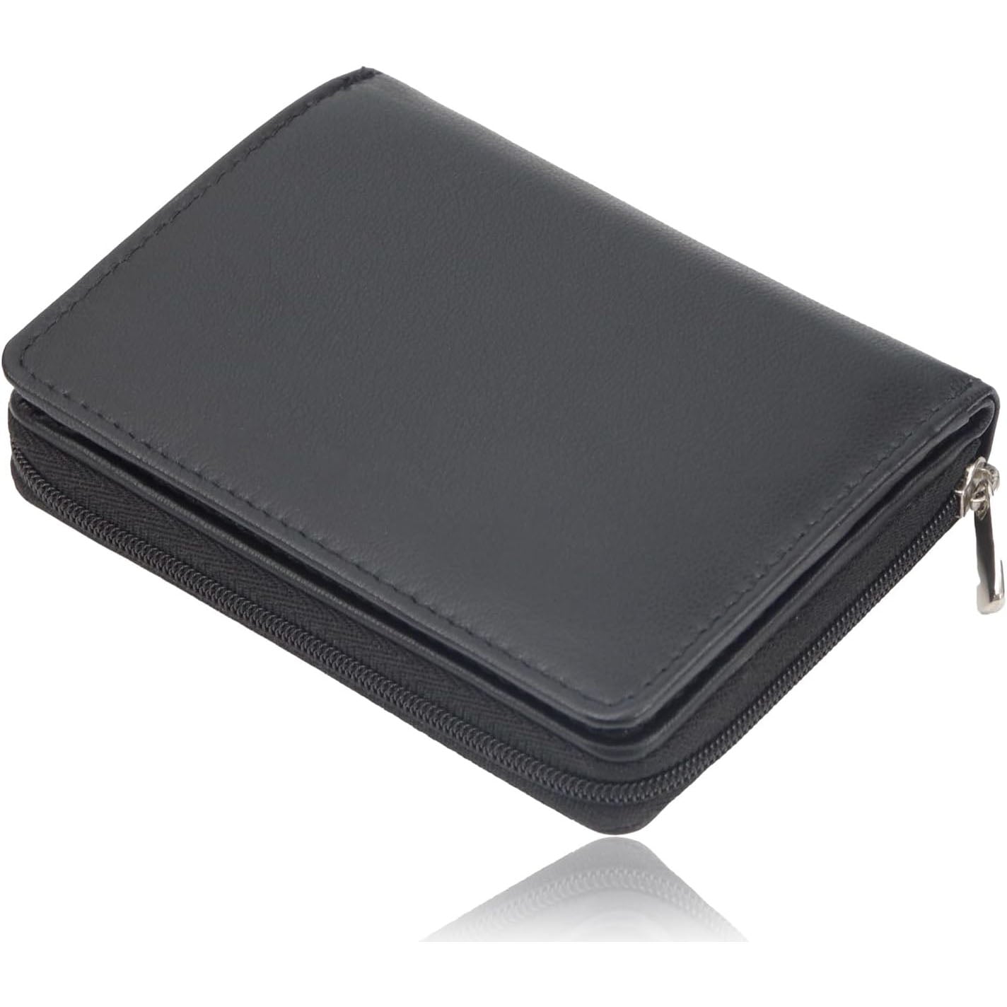 本革 二つ折り財布 財布 ウォレット 山羊レザー カード収納 小銭入れ付き ブラック 多収納 メンズ ビジネス 男性 紳士 c526